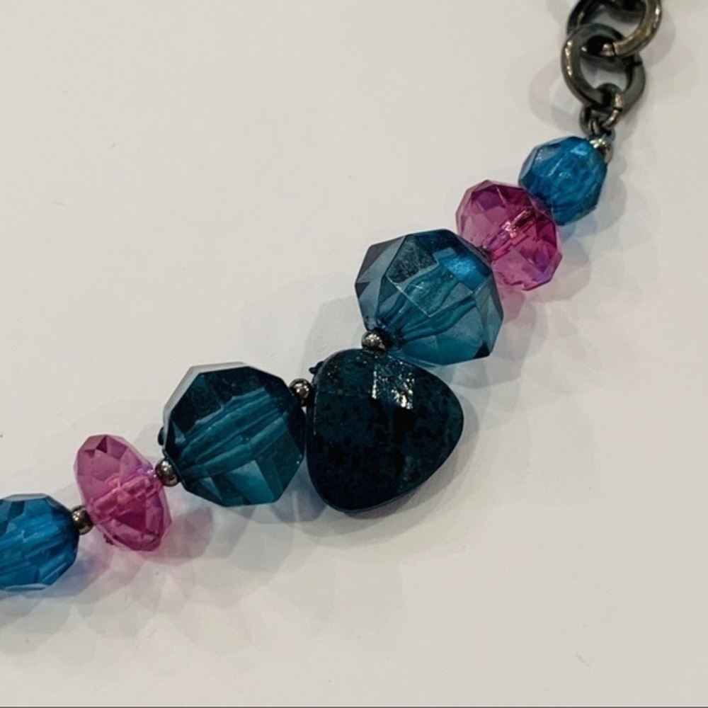Napier faceted bead king pink blue necklace